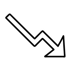 Poster - Down arrow icon vector illustration for decrease symbol and graphic design element representing a fall trend chart
