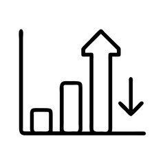 Poster - Stock market analysis chart showing growth and decline trends in financial data visualization diagram icon