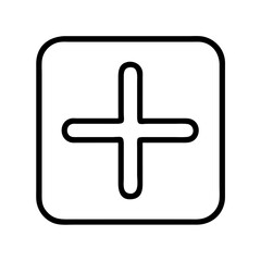 Leinwandbilder - Plus sign icon add button vector graphic addition symbol mathematics positive sign in a square rounded corners  px