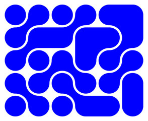 Wall Mural - bento background with black liquid connected circle dots. metaballs pattern on white. abstract geometric shapes collection Point movement flat icon	