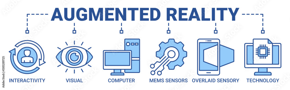 Augmented reality banner web icon vector illustration concept with icon ...