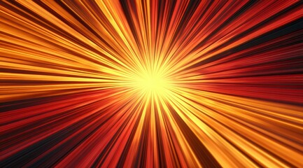 Poster - Abstract Explosion of Light in Red and Yellow Colors
