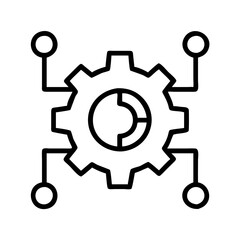 Poster - digital transformation gear icon for technology solutions and automation processes management system
