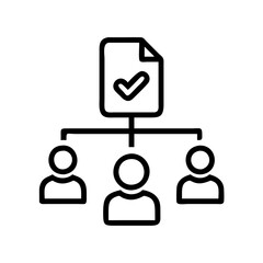 Aufkleber - Project management workflow diagram with team members and task completion document illustration vector design
