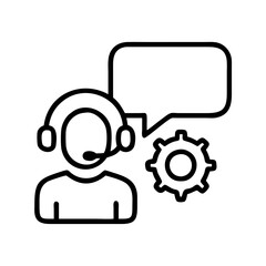 Poster - Customer service support technical assistance help center icon for online assistance and solutions