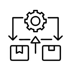 Poster - supply chain management optimization logistics process automation workflow diagram icon vector desig
