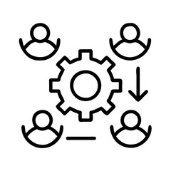 Poster - Teamwork collaboration icon vector illustration business process management and workflow automation concept 