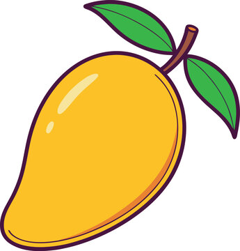 Vector illustration of a mango fruit isolated on a white background