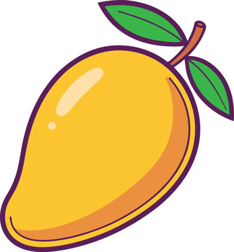 Vector illustration of a mango fruit isolated on a white background