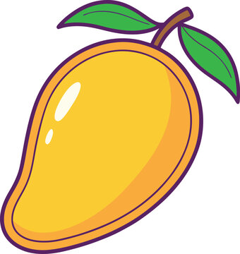 Vector illustration of a mango fruit isolated on a white background