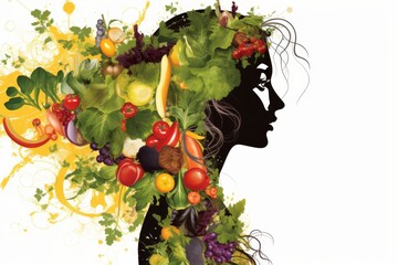Poster - The impact of food on individuals  a minimalist design with light colors and dotted background