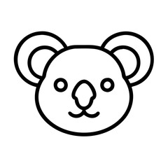 Poster - Koala bear face drawing vector illustration cute animal outline icon for kids coloring page and design 