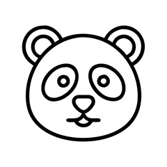 Poster - Panda bear face outline vector drawing cute animal illustration simple line art design for kids and adults