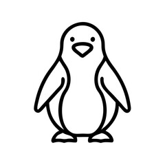 Poster - Cute penguin outline vector drawing for kids coloring page antarctic bird illustration animal graphic design