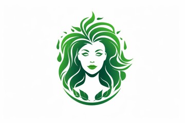 Aufkleber - Minimalist logo design featuring human and nature elements on a white background