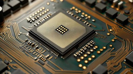 Aufkleber - Processor Close-Up: Intricate Circuitry and Cutting-Edge Technology in Detail. Detailed macro shot of processor