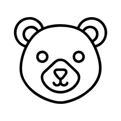 Poster - Cute bear face vector illustration for kids design and coloring pages, cartoon animal head outline drawing