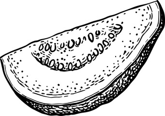 Wall Mural - sliced guava ink sketch.