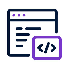 Poster - Programming window with embedded code snippet flat icon