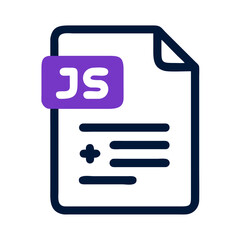 Poster - JavaScript file document with purple label flat icon