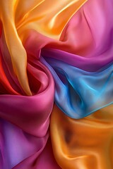 Aufkleber - Abstract background formed by colorful chiffon fabric with soft folds