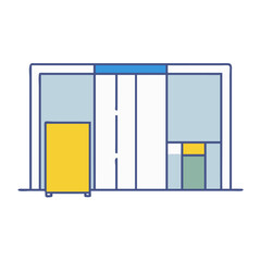 Poster - Modern minimalist floor plan design for interior space with furniture and architectural elements illustration