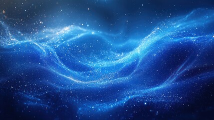 blue energy waves, cosmic background, abstract art, website banner