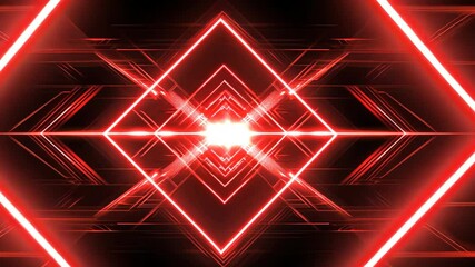 Poster - Crimson Diamond Portal: A Geometric Tunnel of Light and Shadow