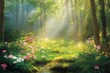 © Agri - A peaceful forest clearing displaying sunlight through a vibrant landscape