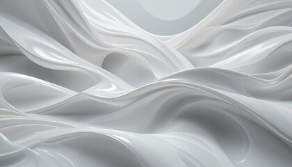 Poster - Soft white waves flow seamlessly across the surface, creating a calming, minimalist aesthetic. The gentle curves enhance the tranquil ambiance of the design