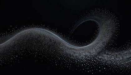 Fototapete - Digital wave simulation abstract space visual art dark background aerial view fluid motion