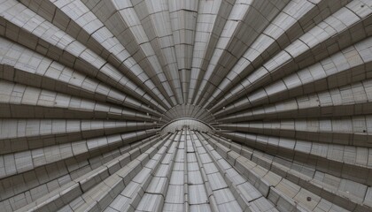 Poster - Architectural detail of radiating concrete patterns urban environment abstract photography overhead view modern design concept