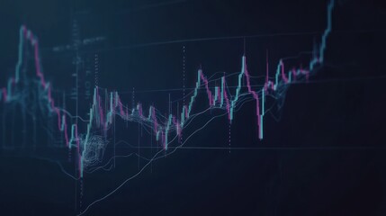 Poster - Financial data displayed on a screen.  Interactive stock chart
