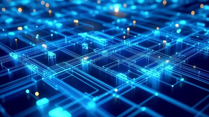 Poster - Abstract Digital Network: Futuristic Technology Background