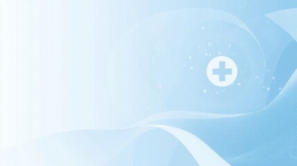 Poster - Abstract light blue medical background with plus sign