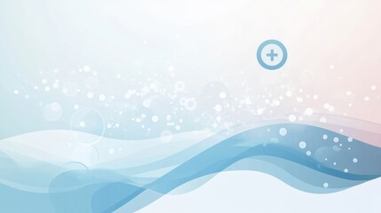 Poster - Abstract background, soft blue waves, subtle medical symbols