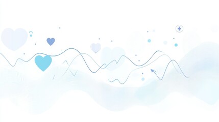 Poster - Abstract background with flowing lines and hearts. Possible use Web design, digital art