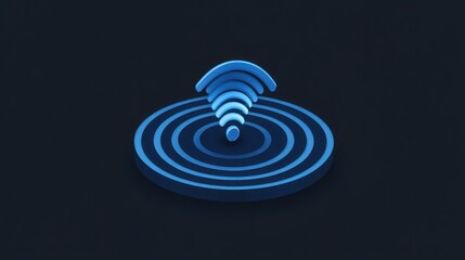 Poster - Abstract 3D Wireless Icon Graphic