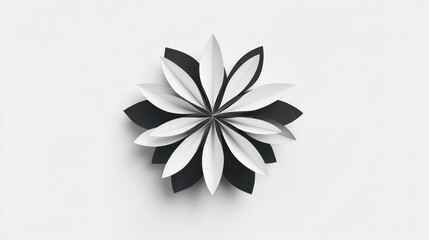 Poster - Abstract paper flower design, minimalist background, for branding or design inspiration