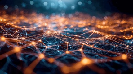 Poster - Abstract Network Connections: Digital Data Flow and Global Communication in the Modern Technological World