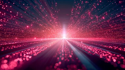 Poster - Abstract Pink Galaxy: A Cosmic Journey Through Sparkling Stars and Vivid Lights