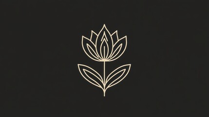 Poster - Elegant line art flower design
