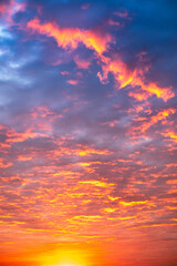 Wall Mural - beautiful , luxury soft gradient orange gold clouds and sunlight on the blue sky perfect for the bac