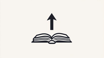 Poster - Open book icon, upload concept, simple graphic design, background