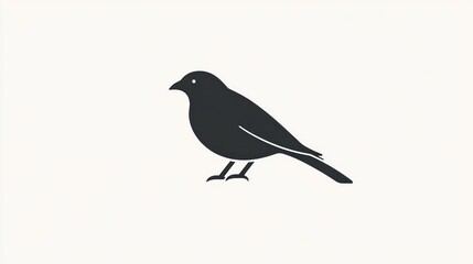 Poster - Silhouette of a bird, simple, flat design, graphic element, icon, vector art, use in logo, website, presentation, or app