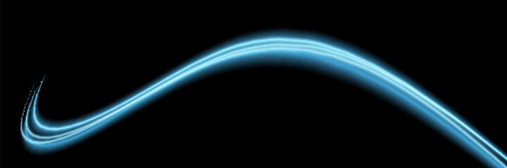 Wall Mural - light speed motion effect. blue color spiral glow effect. magic shiny line sparkles and sequins