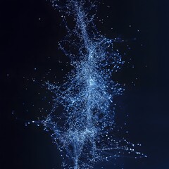 Poster - Abstract blue digital network connection for technology and science background.