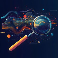 Poster - Magnifying Glass Reveals Detailed Data Analytics and Insights