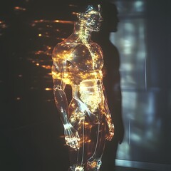 Poster - Human Body Anatomy Glowing Network System