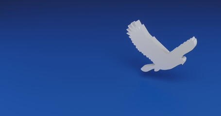 Poster - Isolated realistic white eagle symbol with shadow. Located on the right side of the scene. 3d illustration on transparent background